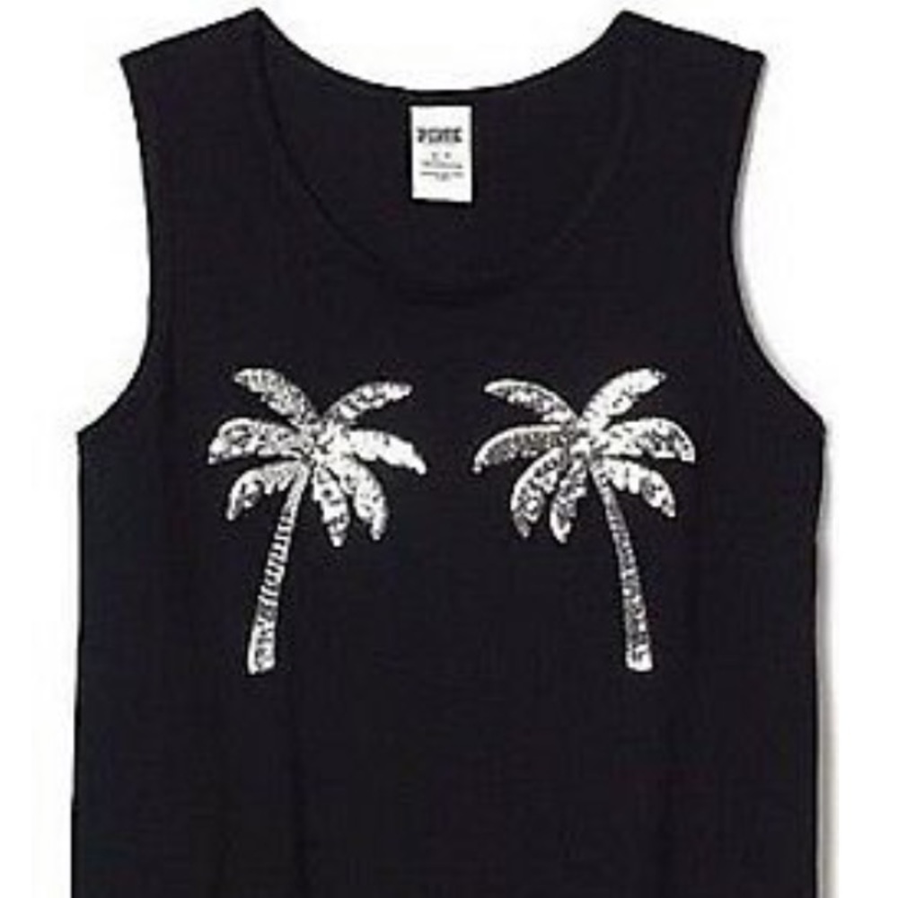 Pink Victoria’s Secret Sequined Palm Tank - Picture 2 of 5